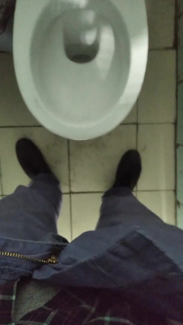 Мужская мастурбация в туалете
