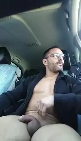 Car Jerk Off Cock - Buff guy jerking off in car (gets handjob) watch online