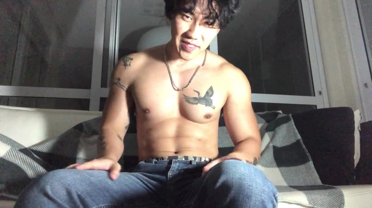 Asian Dick Jerk - Asian boy massaging muscles and jerking off watch online