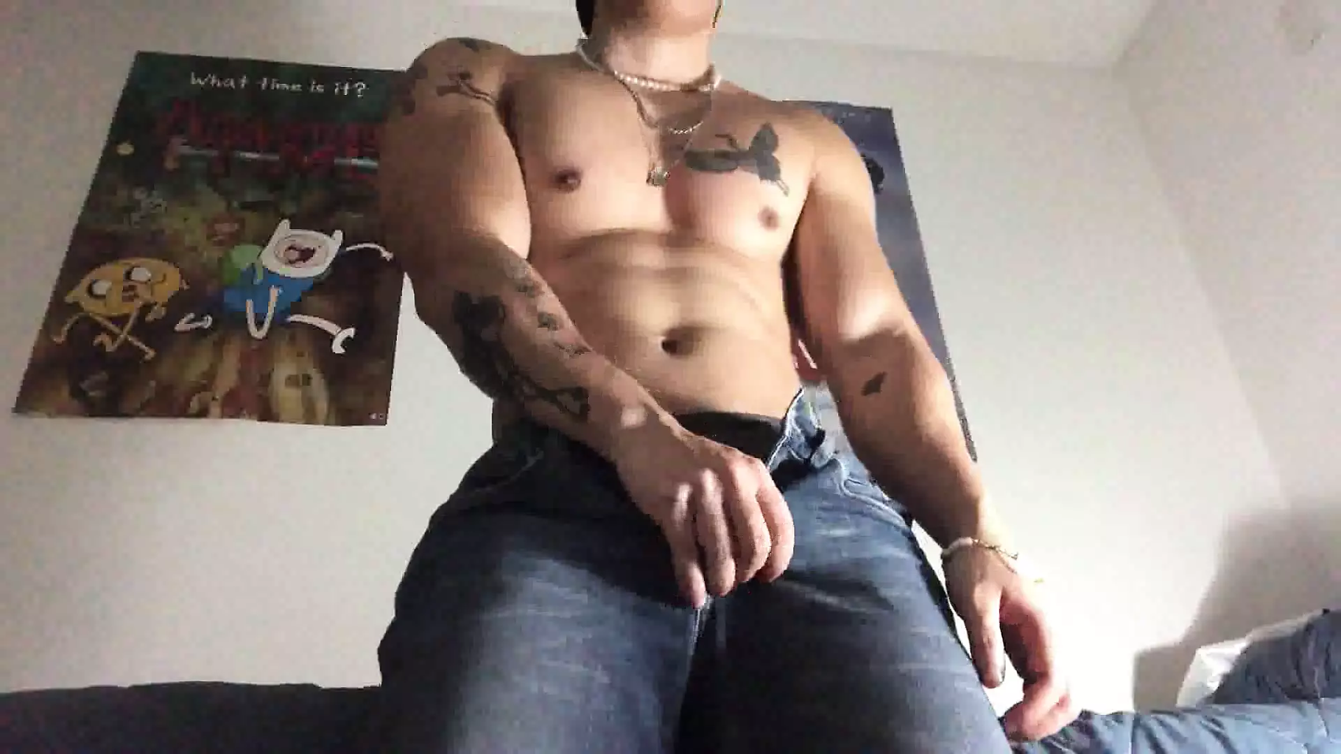 College asian jock solo flexing and massaging muscles watch online picture image