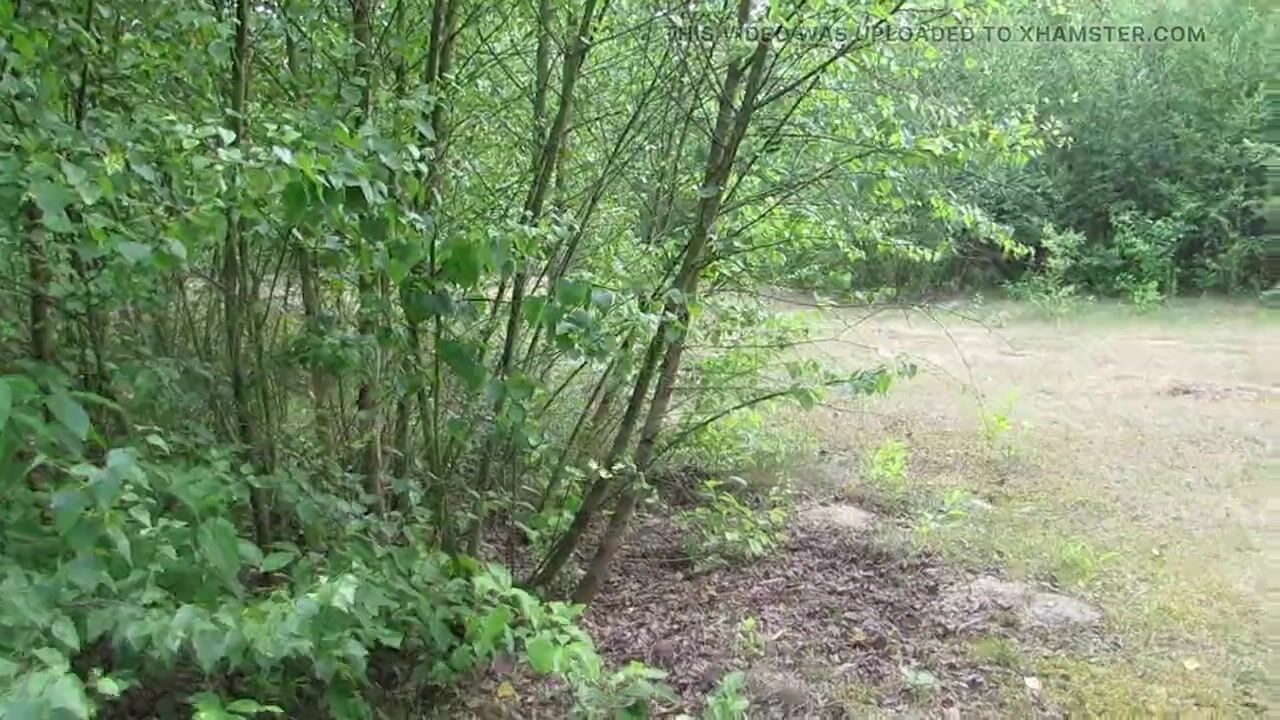 wife walking naked in the woods