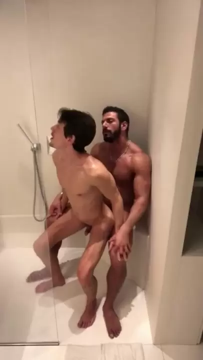 French Muscle God uses Twink in the Shower at Gay0Day