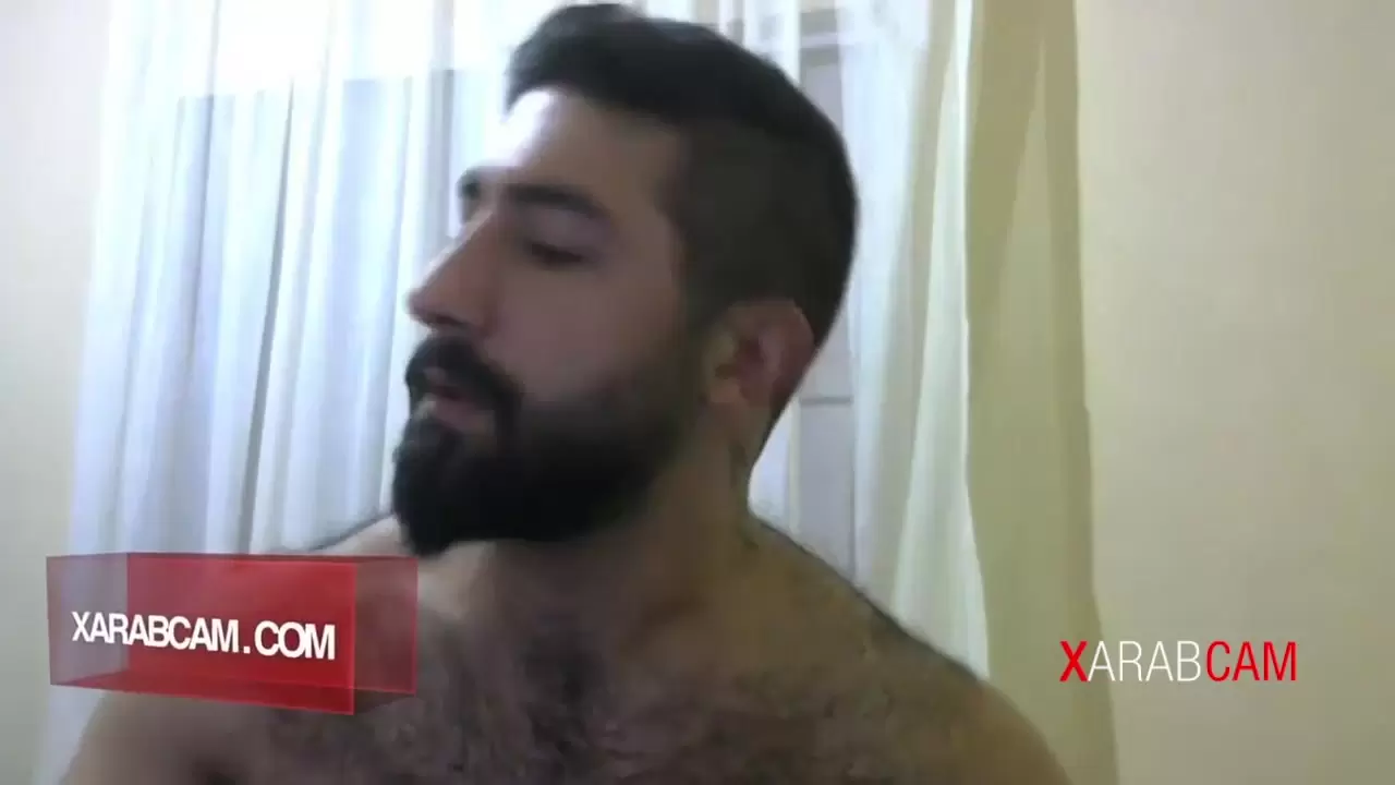 Hot bearded Syrian jerking