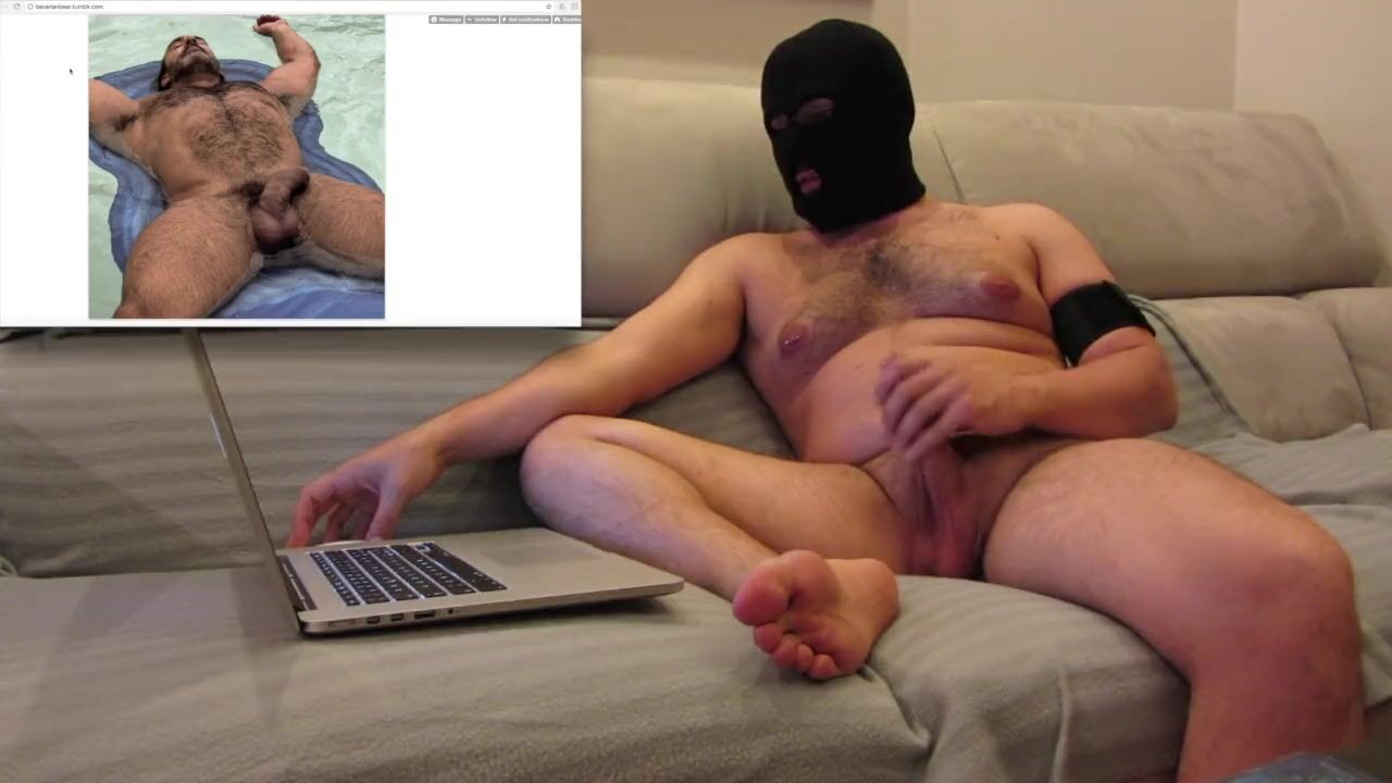 Jerk Off Tumblr - Masked Bear - Watching gay porn blogs on Tumblr: jerk off and cum large  load! watch online