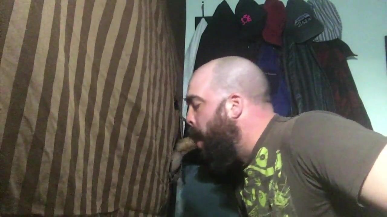 Hairy latin buddy feeds me at my gloryhole