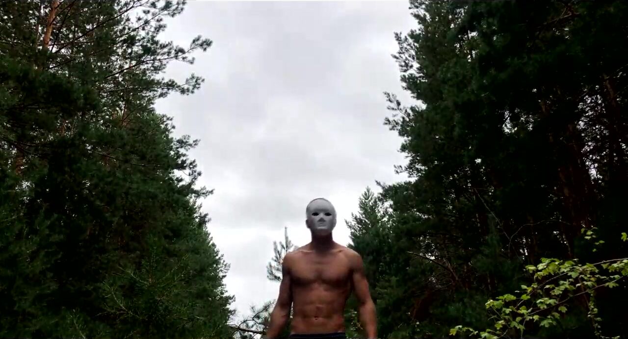 Masked man fucks a stuck guy / Russian horror in the forest / HORRORPORN watch online photo image