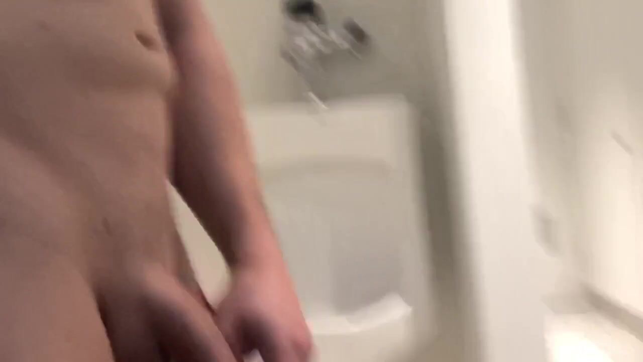 Femboy Friday West naked, pissing, and cumming in public bathroom watch  online