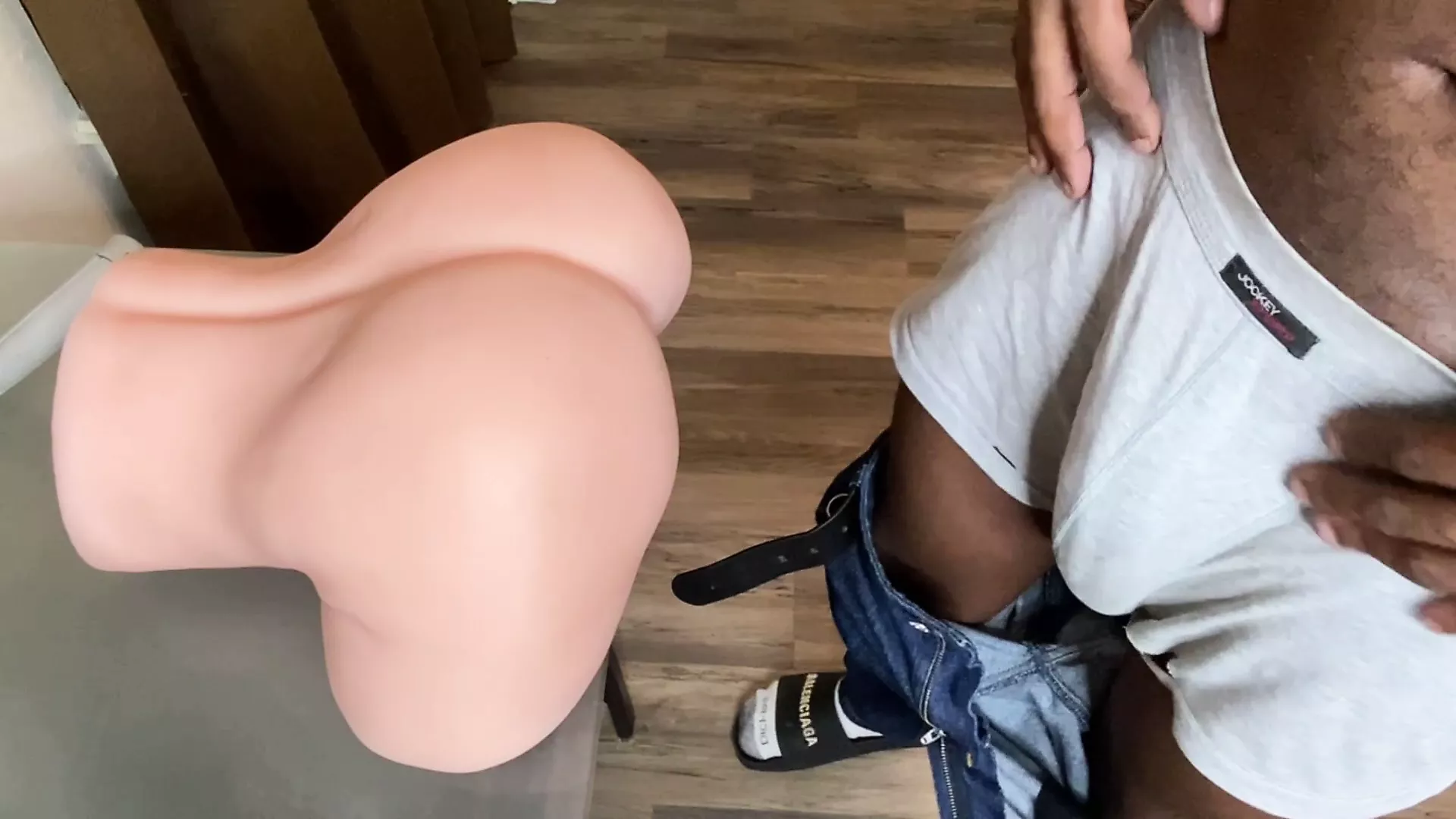 BIG BLACK COCK FUCKS AND CUMS ALL OVER SEX DOLL!! watch online pic picture