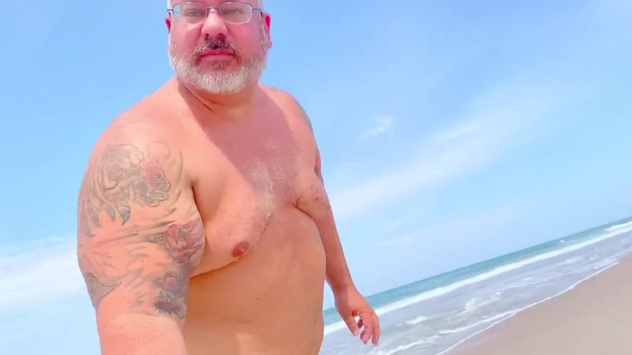 Old fat grey haired man has naked day and cums big at the beach watch online picture