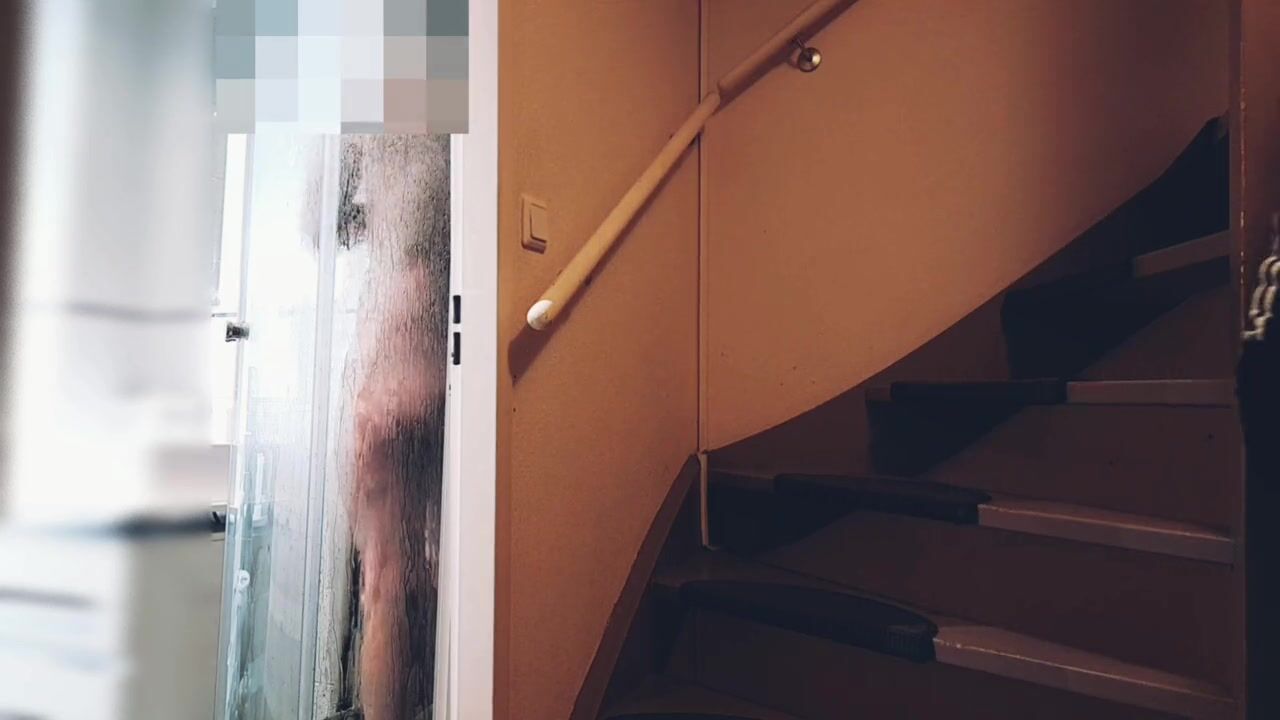Str8 roommate caught secretly jerking off whilst lewd man fuck himself underneath shower with two sex tool into butt and face hole watch online photo