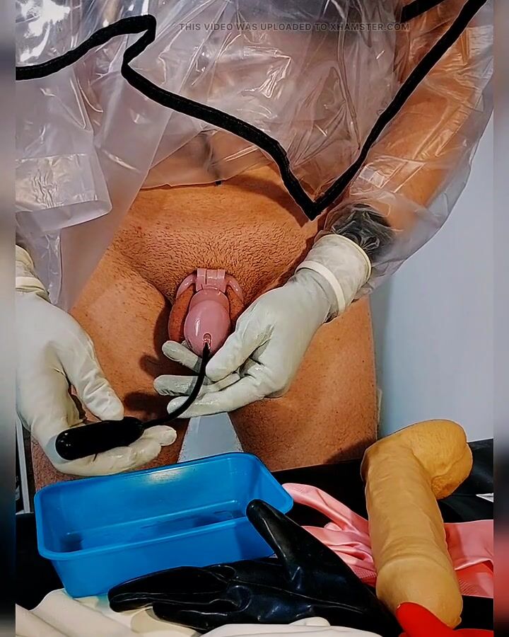 Rubber Glove Domination - Medical latex gloves masturbation sounding chastity watch online