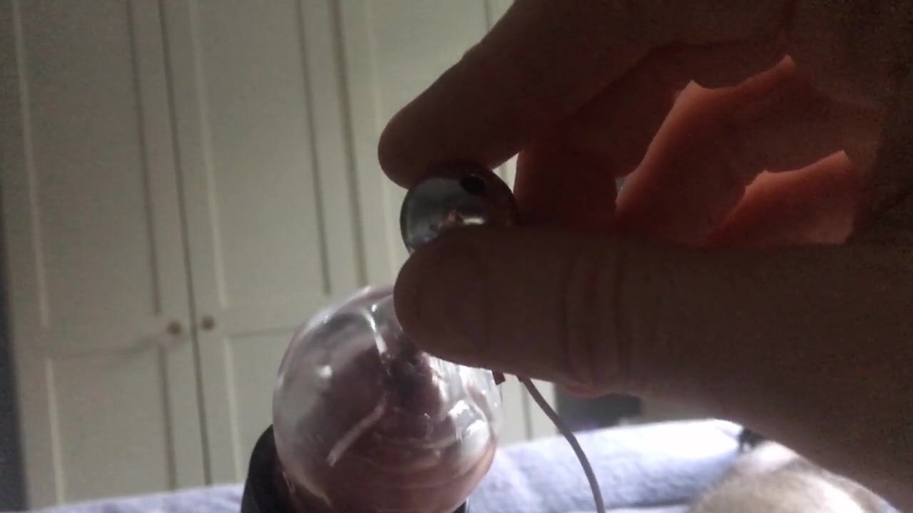 Hands free orgasm with wand and estim. Cumming through urethral sound.  watch online