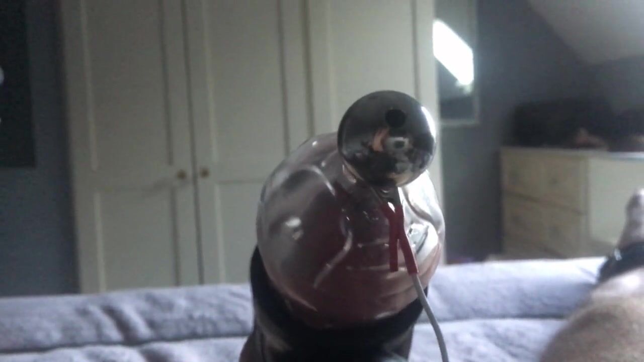 Hands free orgasm with wand and estim. Cumming through urethral sound.  watch online